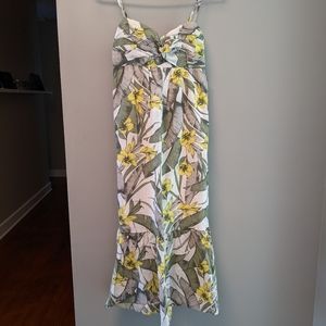 🌺 Banana Republic 🌺 Palm / Floral Midi Linen Sundress 🌺 NWT 🌺